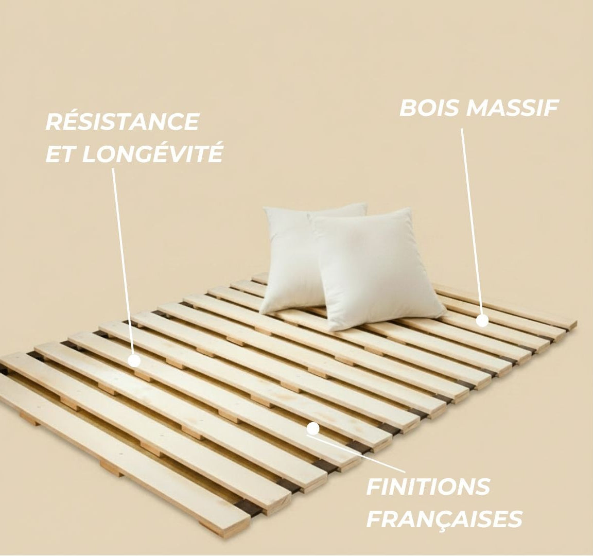 Lattes de Support de Lit en Bois | Jinki Matelas